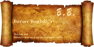 Beron Boglár névjegykártya